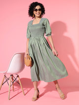 Moss Green Lycra Dress