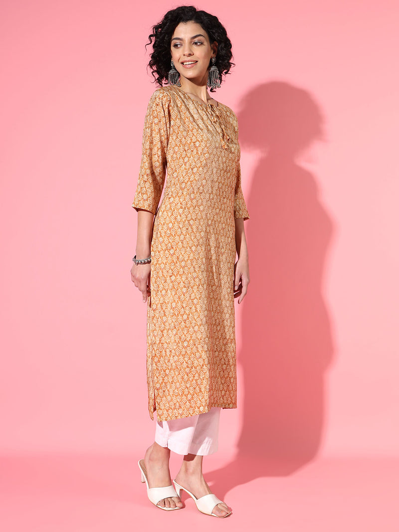 Golden Mustard Modal Kurta