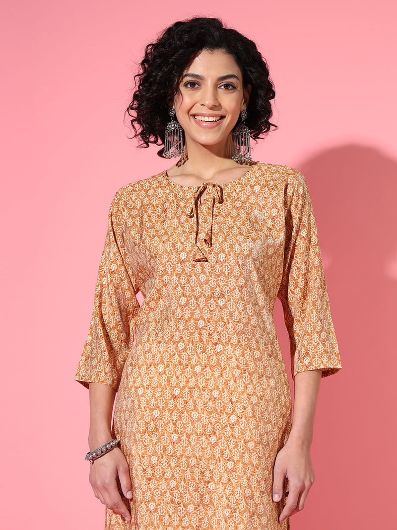 Golden Mustard Modal Kurta