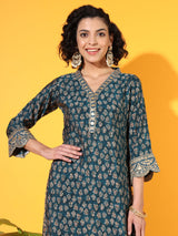 Sea Blue Modal Kurta