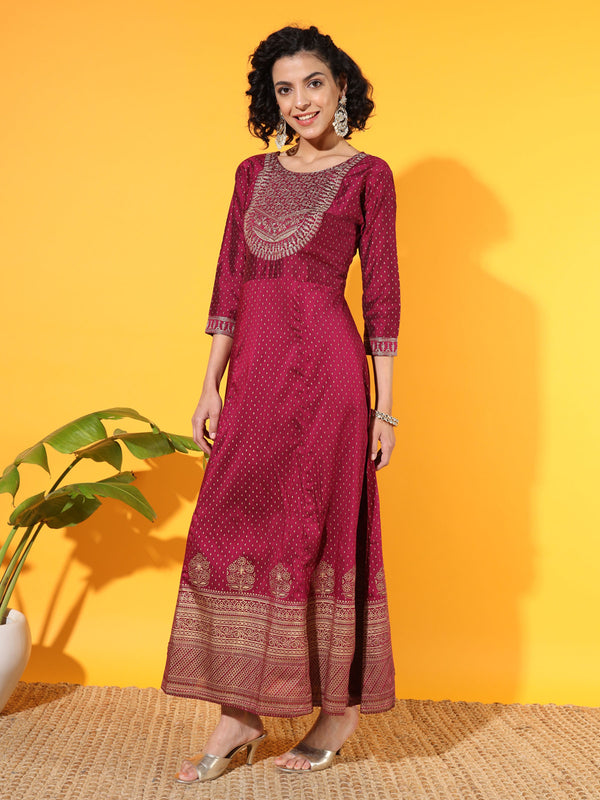 Wine Majesty Silk Kurta