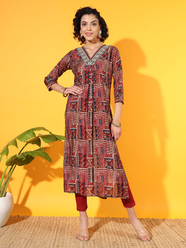 Maroon Modal Kurta