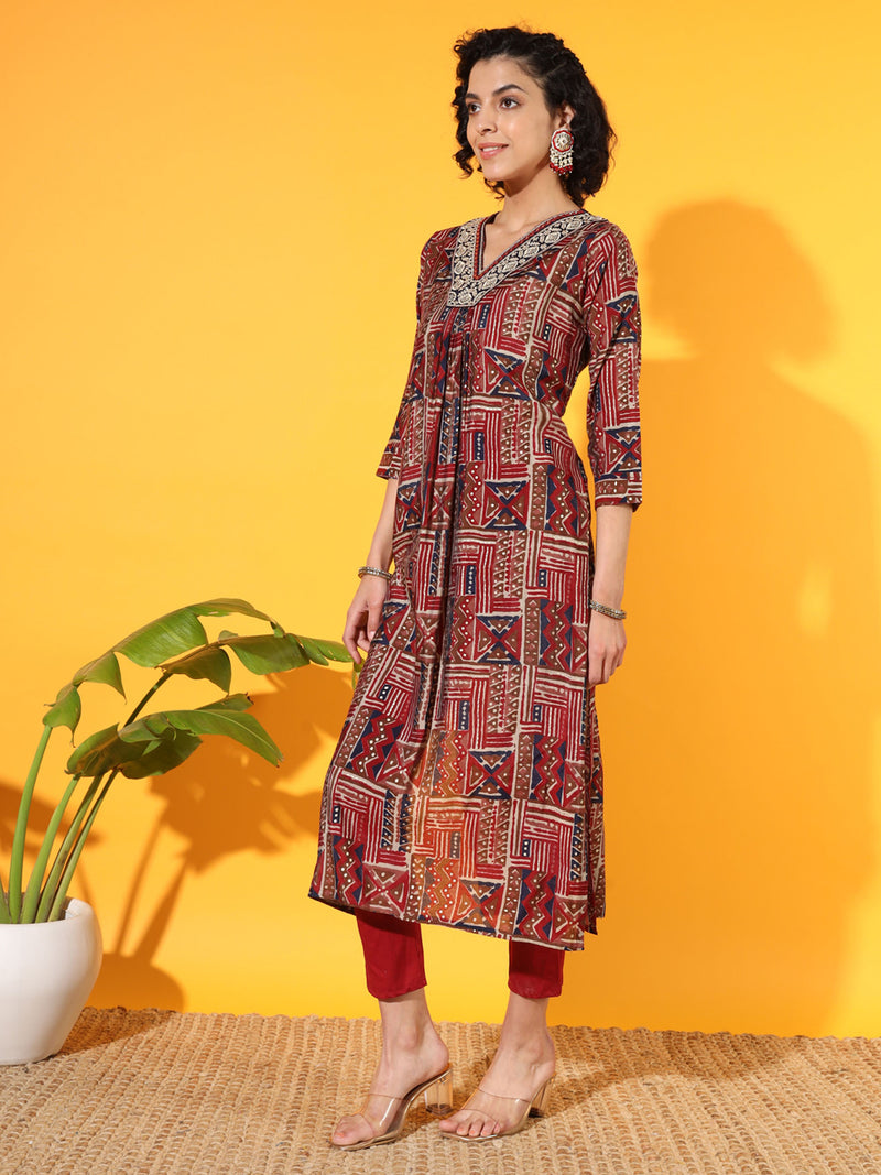 Maroon Modal Kurta