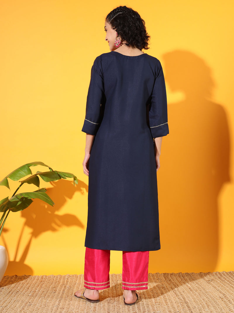 Deep Sea Blue Silk Kurta