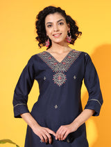 Deep Sea Blue Silk Kurta