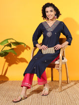 Deep Sea Blue Silk Kurta