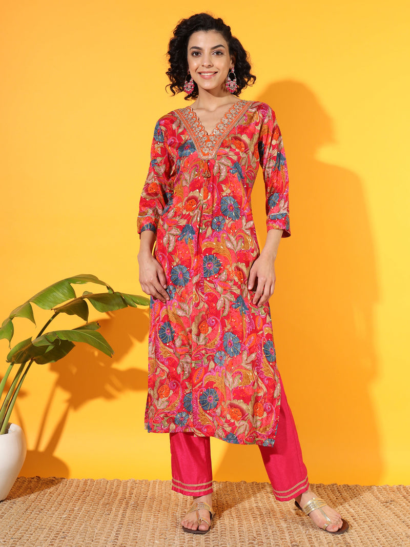 Floral Fantasy Modal Kurta