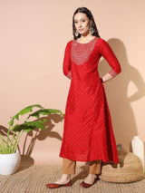 Red Radiance Silk Kurta