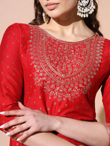 Red Radiance Silk Kurta