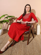 Red Radiance Silk Kurta