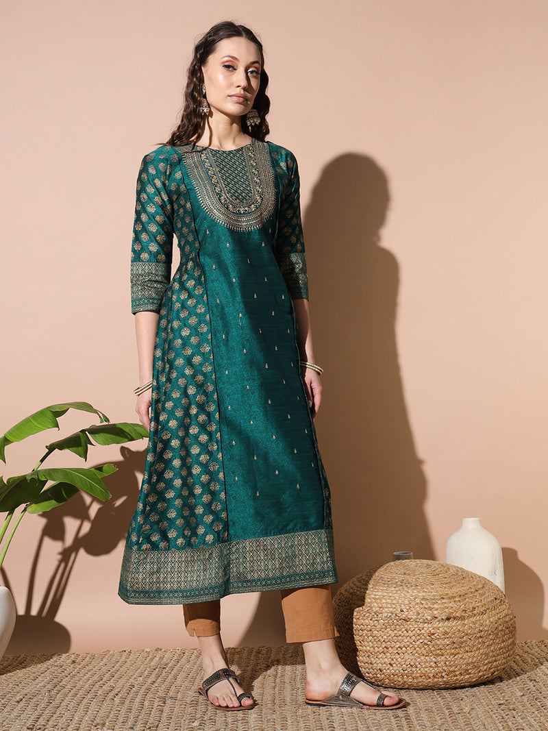 Fern Green Muslin Kurta