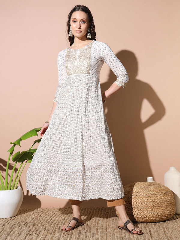 Cream Elegance Silk Kurta