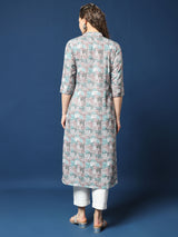 Classic Rama Linen Cotton Kurta