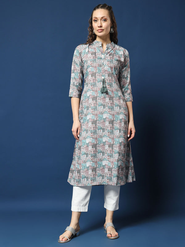 Classic Rama Linen Cotton Kurta