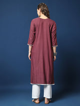 Burgundy Bliss Lycra Dobby Kurta