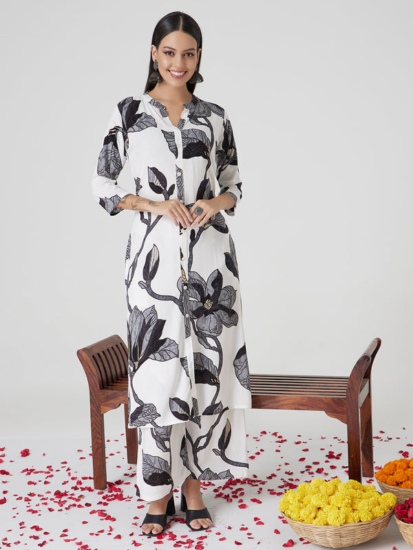 Classic Contrast Rayon Kurta set