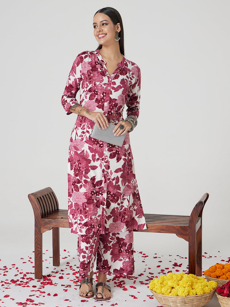 Rich Wine Rayon Kurta set