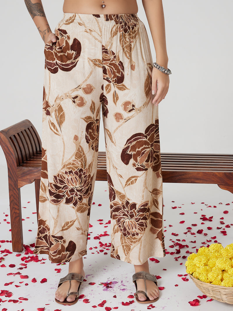 Golden beige Rayon Kurta set