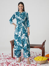 Teal Rayon Kurta set