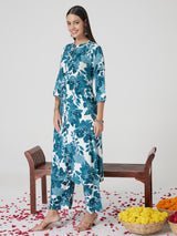 Teal Rayon Kurta set