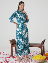 Teal Rayon Kurta set