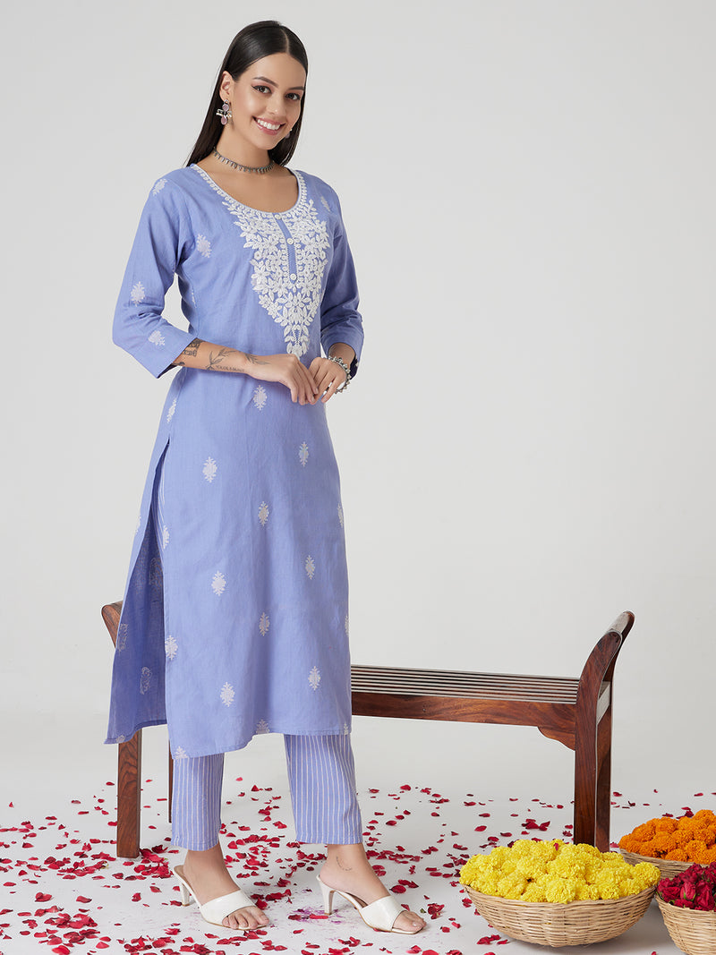 Blue Horizon Cotton Kurta set