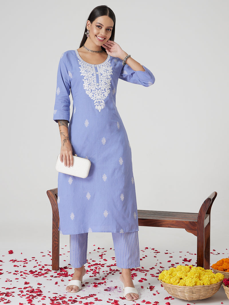 Blue Horizon Cotton Kurta set