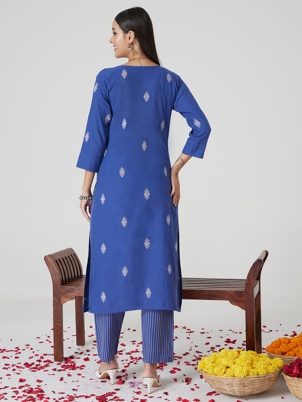 Indigo Bliss Cotton Kurta set