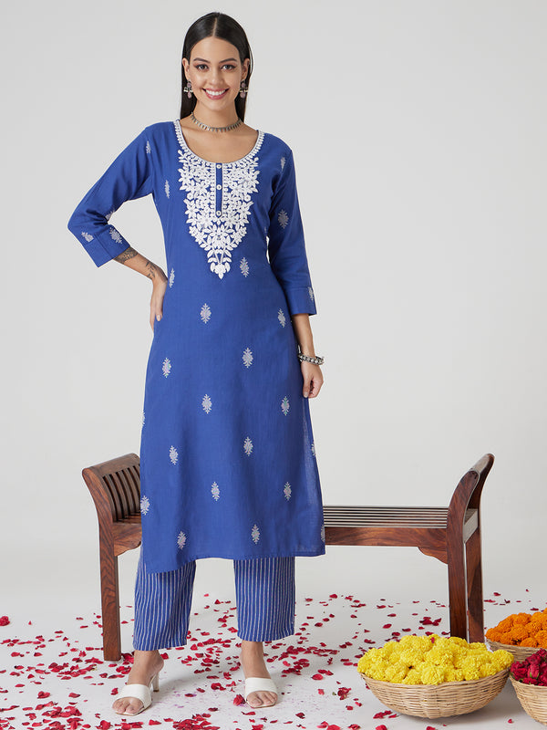 Indigo Bliss Cotton Kurta set