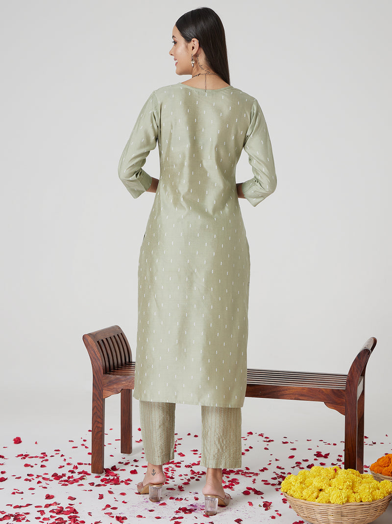 Mint Green Cotton Kurta set