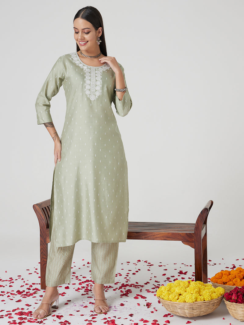 Mint Green Cotton Kurta set