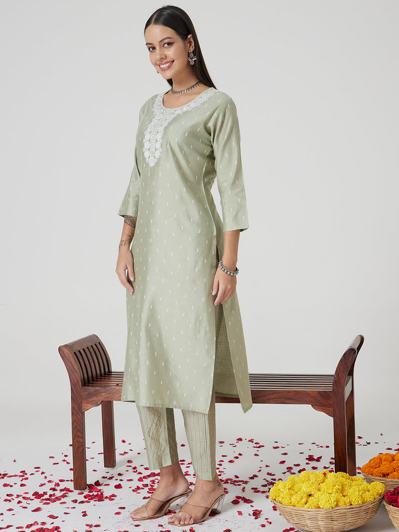 Mint Green Cotton Kurta set