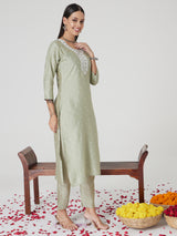 Mint Green Cotton Kurta set