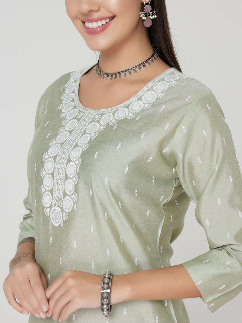 Mint Green Cotton Kurta set