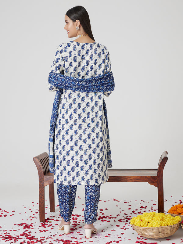 Blue Breeze Rayon  Kurta set with Dupatta