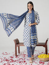 Blue Breeze Rayon  Kurta set with Dupatta