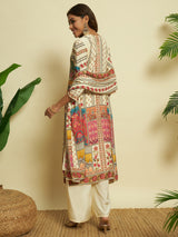 Vanilla Glow Muslin Kurta set with Dupatta