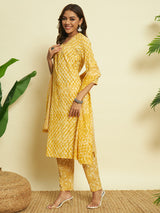 Golden Glow Cotton Kurta set with Dupatta