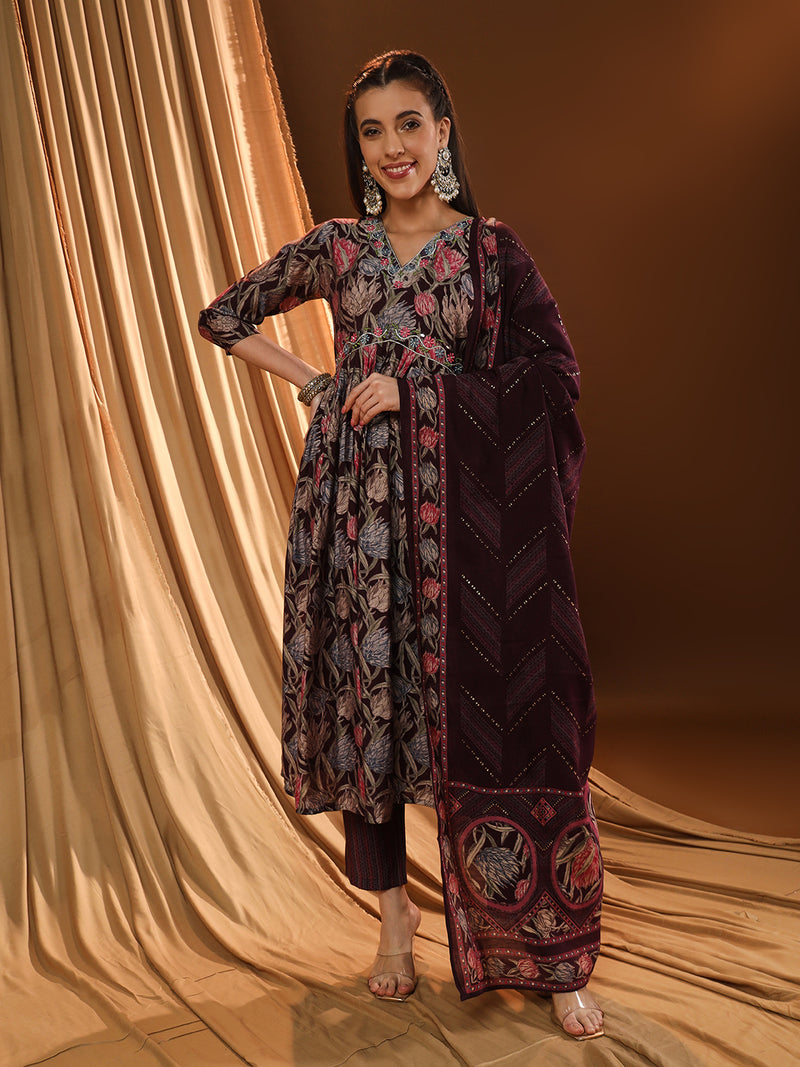 Gloomy Charm Multi-print Kurta Set