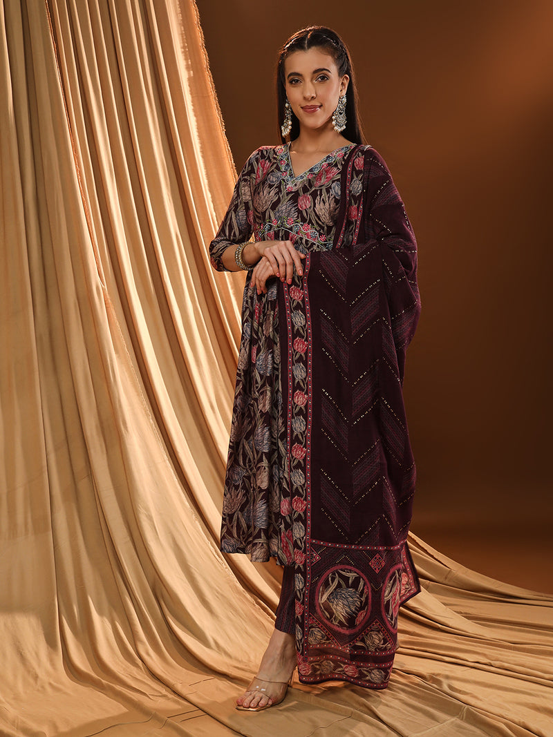 Gloomy Charm Multi-print Kurta Set