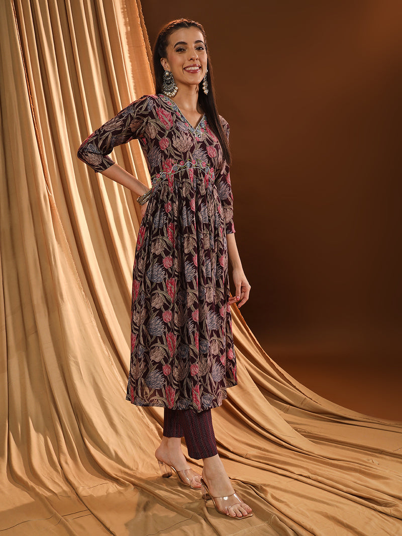 Gloomy Charm Multi-print Kurta Set