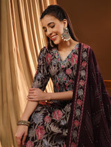 Gloomy Charm Multi-print Kurta Set