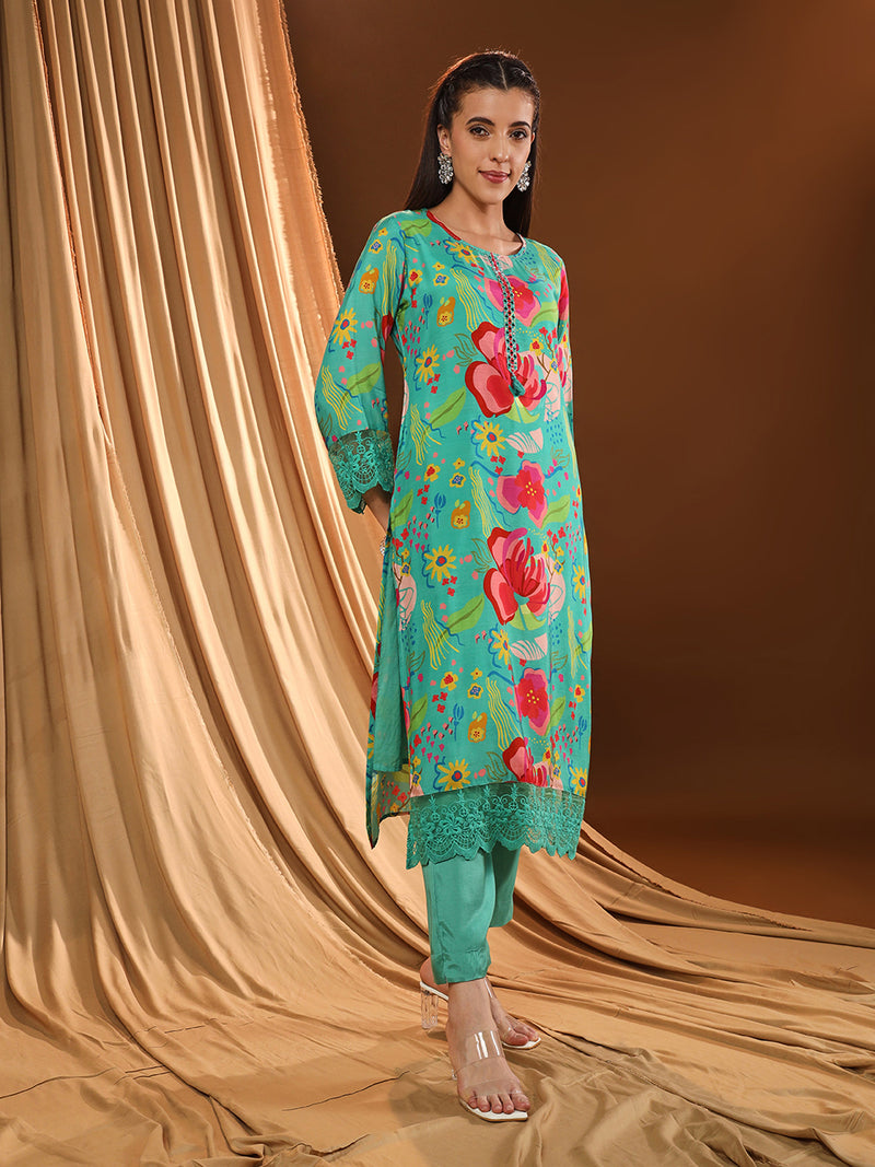 Floral Green Beauty Kurta Set