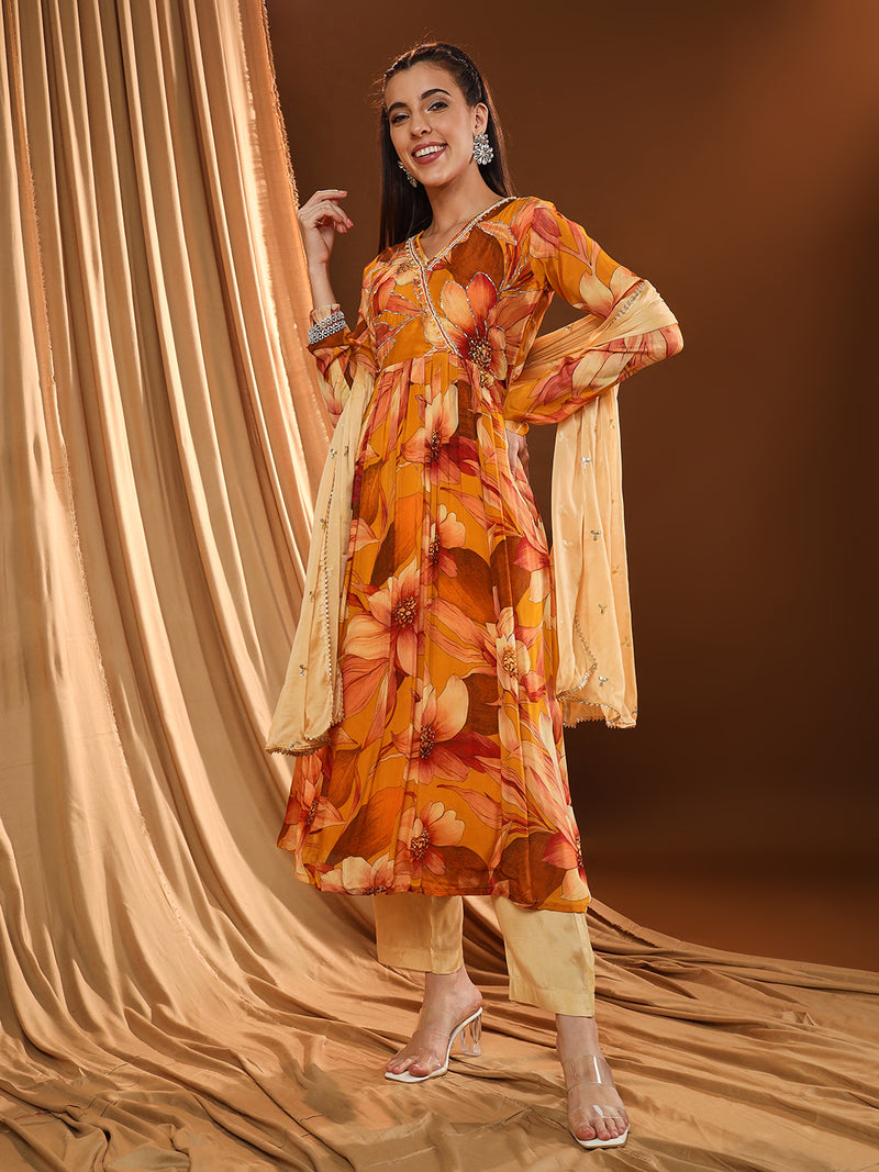 Sunset Orange Kurta Set