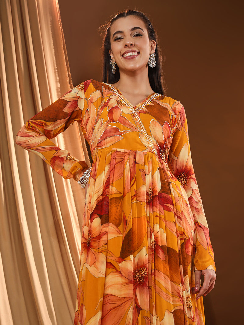 Sunset Orange Kurta Set