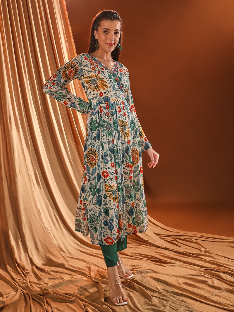 Colorful Elegance Angrakha Kurta Set