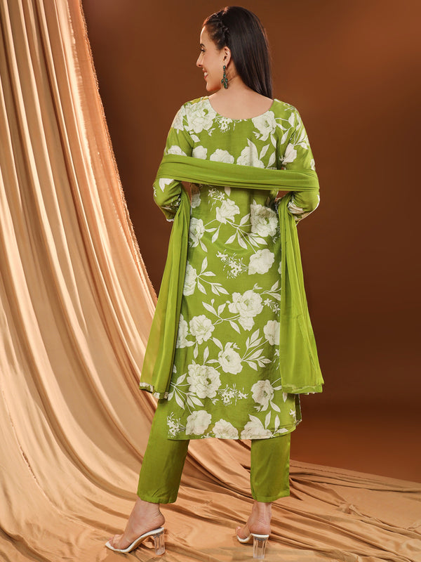 Lush White Print Greeny Kurta Set