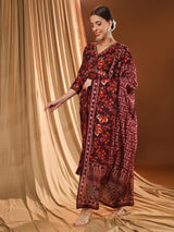 Wine Delicacy Maroon Kurta Set