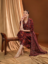 Wine Delicacy Maroon Kurta Set