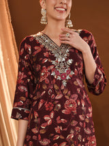 Embroidered Charm V-neck Kurta Set